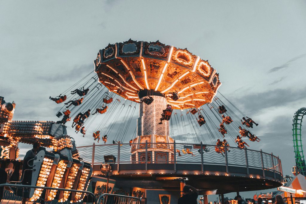 Fair ground ride at summer festival