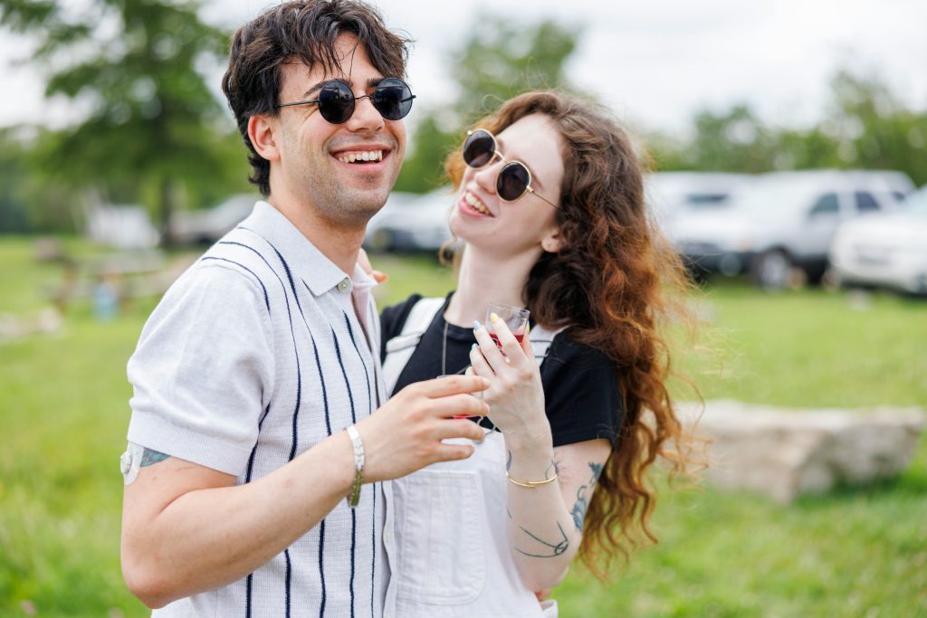 Young couple attending a show at Losley Park