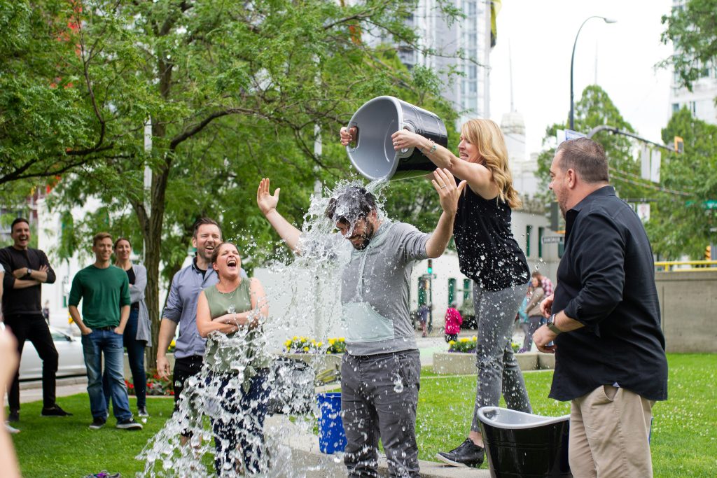 Ice bucket challenge charity fundraiser
