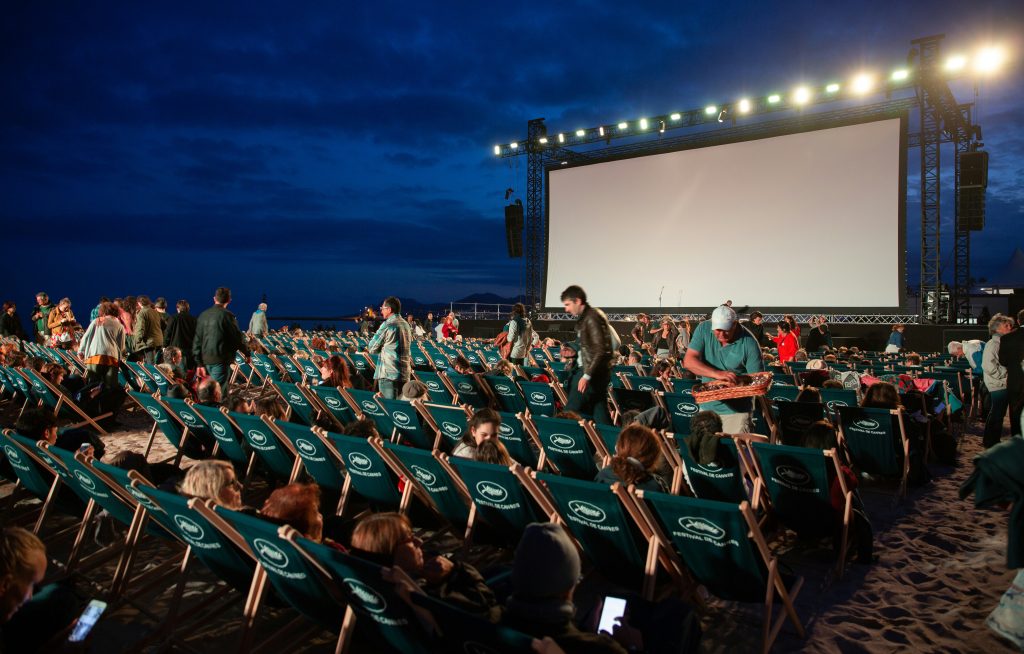 Outdoor Cinema on a beach in the south west of England.